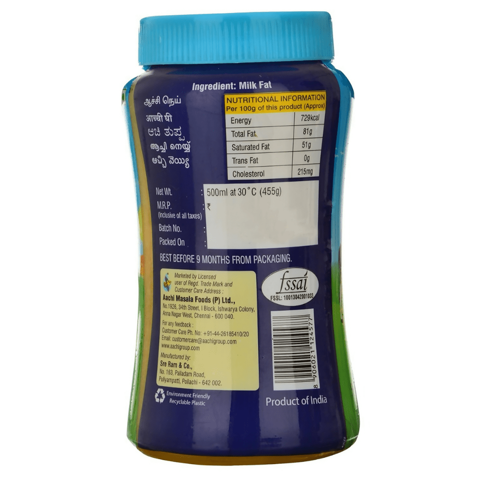 Aachi Ghee Jar | Desi Ghee with Rich Aroma | Pure Ghee | Helps in Better Digestion and Immunity | Grocsy