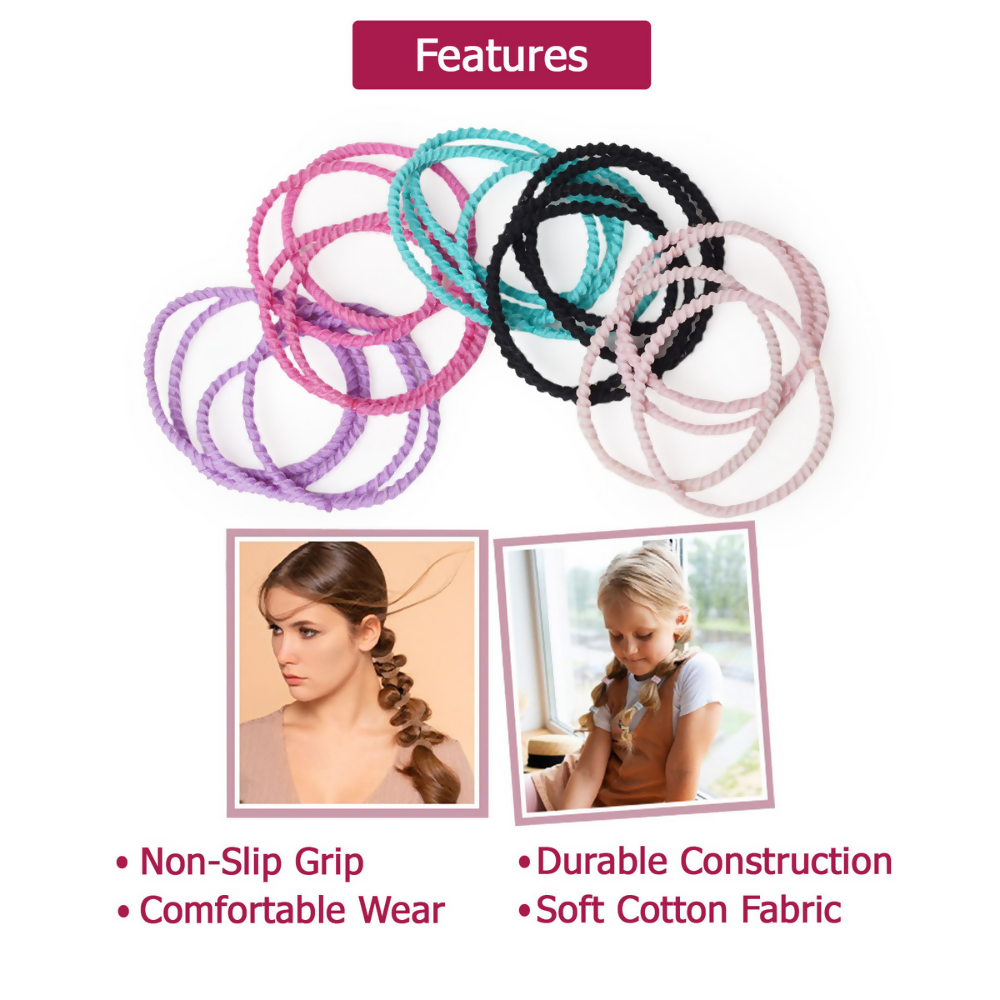 Bronson Professional Elastic Hair Rubber Bands Hair Ties Soft Stretchable Multicolor | Grocsy