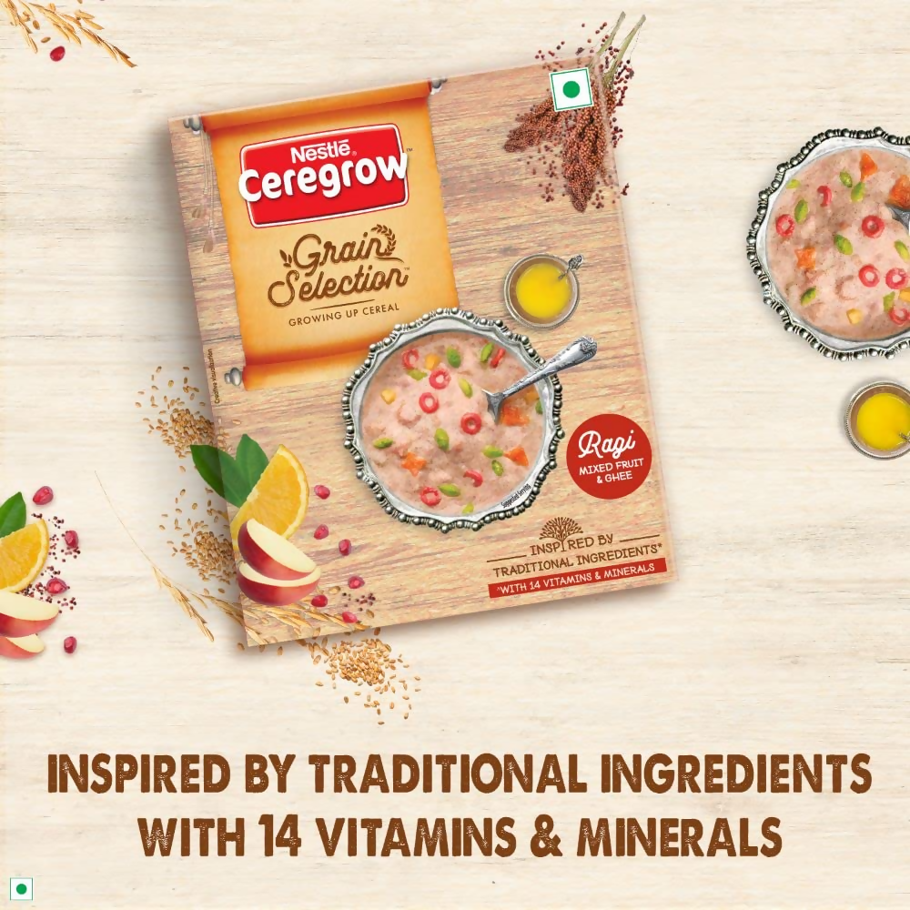 Nestle Ceregrow Growing Up Cereal with Ragi, Mixed Fruit & Ghee | Grocsy
