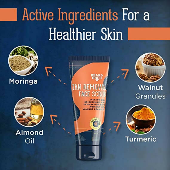 Beardhood De Tan Removal Face Scrub | Grocsy