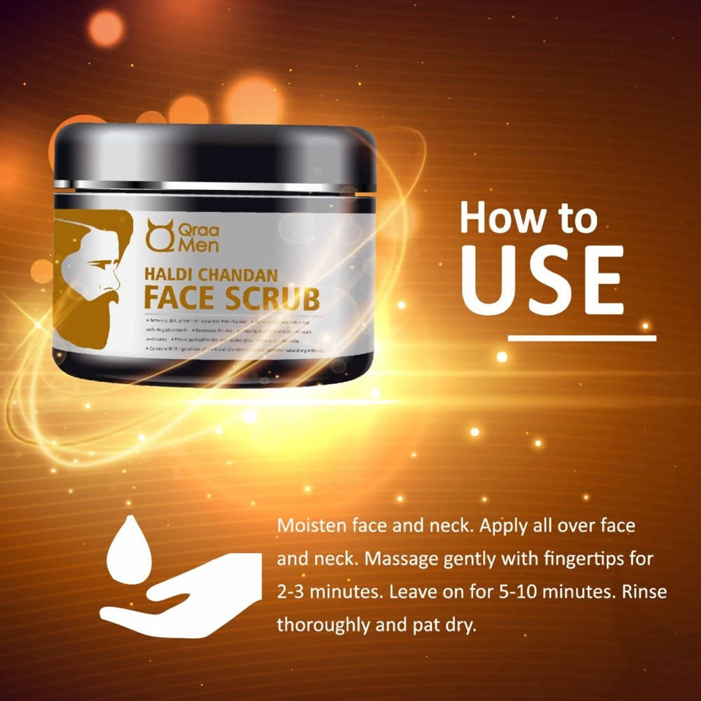 Qraa Men Haldi Chandan Face Scrub | Grocsy