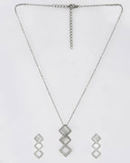 VOJ Stainless Steel Silver Silver Jewellery Set (Pack of 2) | Grocsy