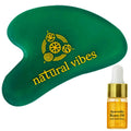 Natural Vibes Jade Gua Sha with Free Gold Beauty Elixir Oil | Grocsy