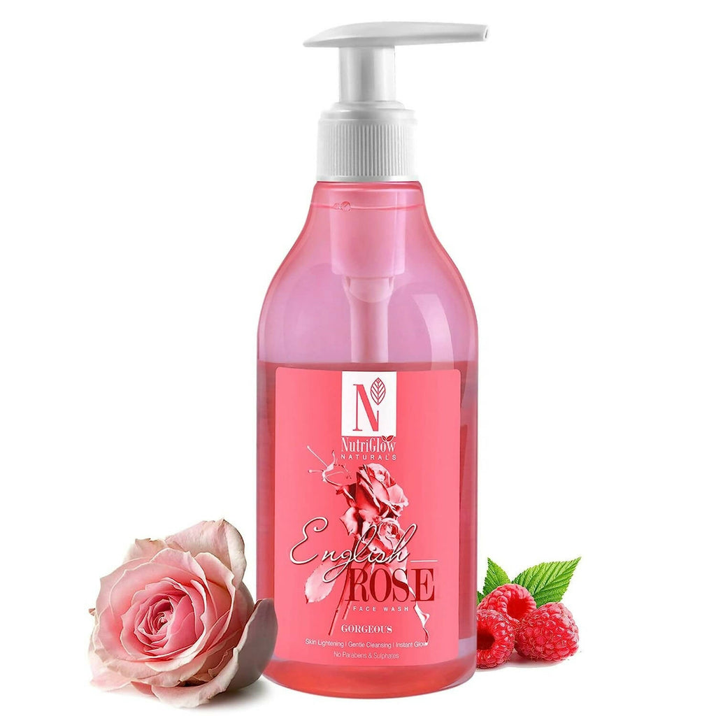 NutriGlow NATURAL'S English Rose Face Wash /With Natural Source Ingredients/Clean The Skin/ Glow / Cleansing | Grocsy