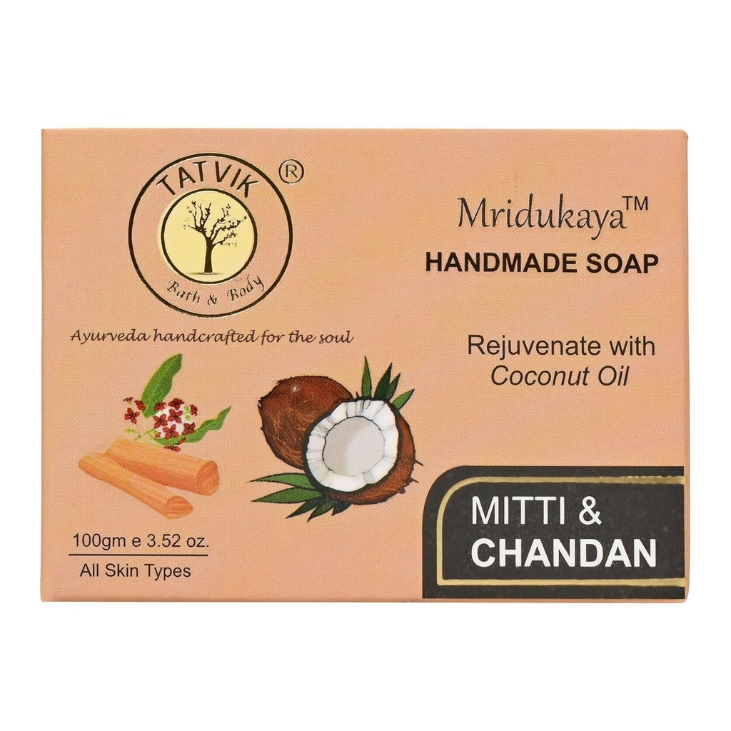 Tatvik Ayurveda Mridukaya Hand Made Soap (Mitti & Chandan) | Grocsy