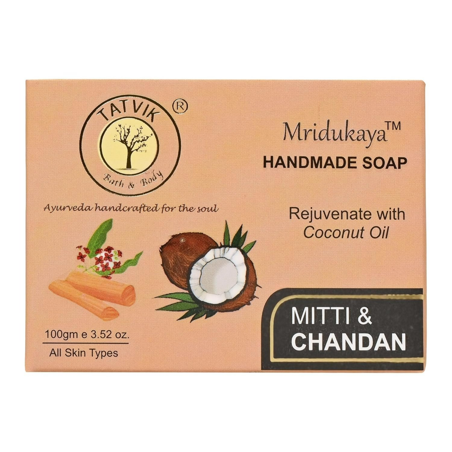 Tatvik Ayurveda Mridukaya Hand Made Soap (Mitti & Chandan) | Grocsy