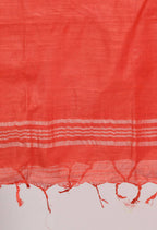 Mominos Fashion Moeza Women's Linen Cotton Silver Border Red Dupatta | Grocsy