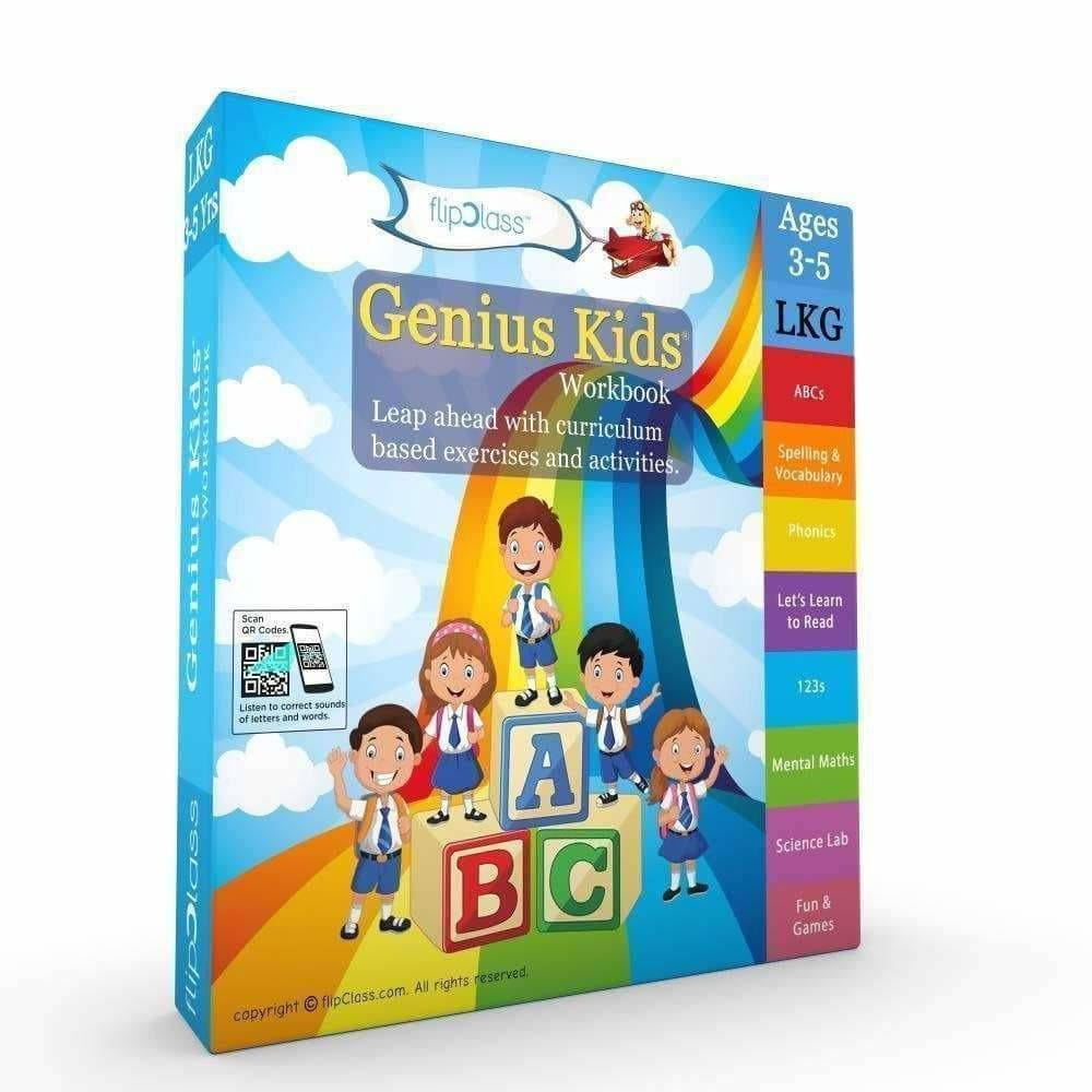 Genius Kids Workbook for UKG (KG-2) and Montessori (4-6 yrs)- Set of 8 Workbooks | Grocsy