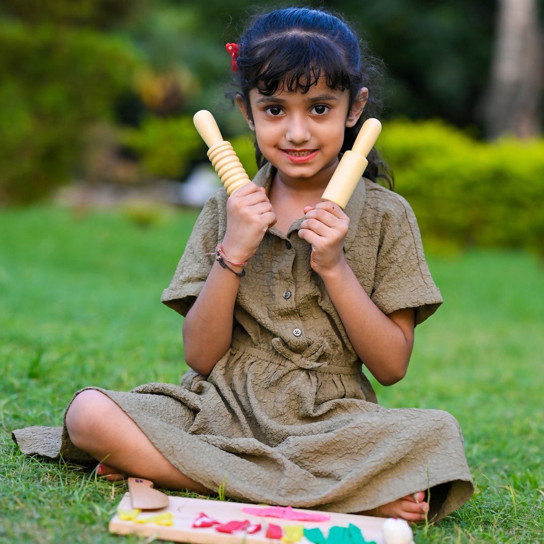 Nesta Toys Play Dough Tools, Wooden Tools for Clay, Montessori Toys (18 Months +) | Grocsy
