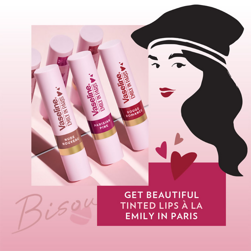 Vaseline Emily In Paris Tinted Lip Balm Stick - Parisian Pink | Grocsy