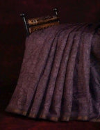 Dark Wine Geometrical Design Semi Chanderi Saree By Gayathri Reddy Designer Studio | Grocsy