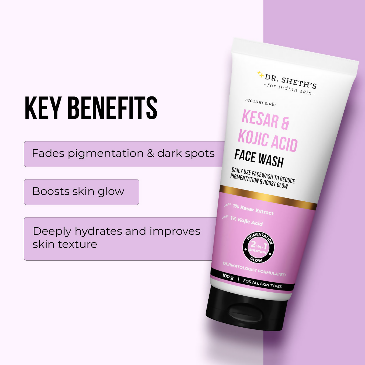 Dr. Sheth's Kesar & Kojic Acid Face Wash | Grocsy