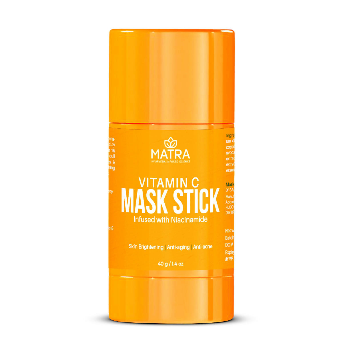 Matra Vitamin C Face Mask Stick Infused With Niacinamide For Anti-Aging, Skin Brightening & Anti-Acne | Grocsy