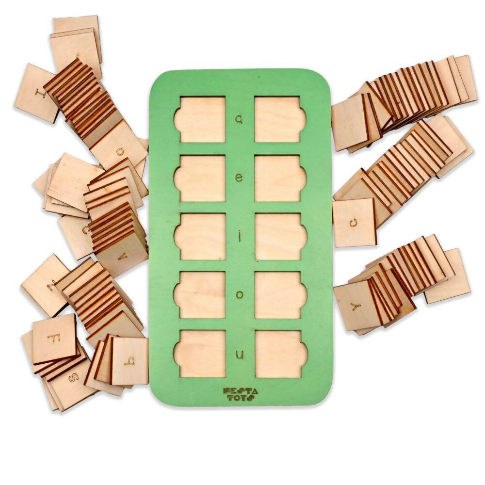 Nesta Toys CVC Board | 3 Letter Word Builder | Phonics Toy | Grocsy