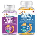 Dr. Morepen Multivitamin Women Tablets and Omega 3 Deep Sea Fish Oil Softgels Combo | Grocsy