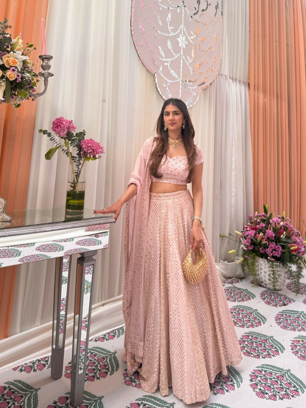 Lehenga Mart Designer Indian Wedding Lehenga Choli-Pink | Grocsy