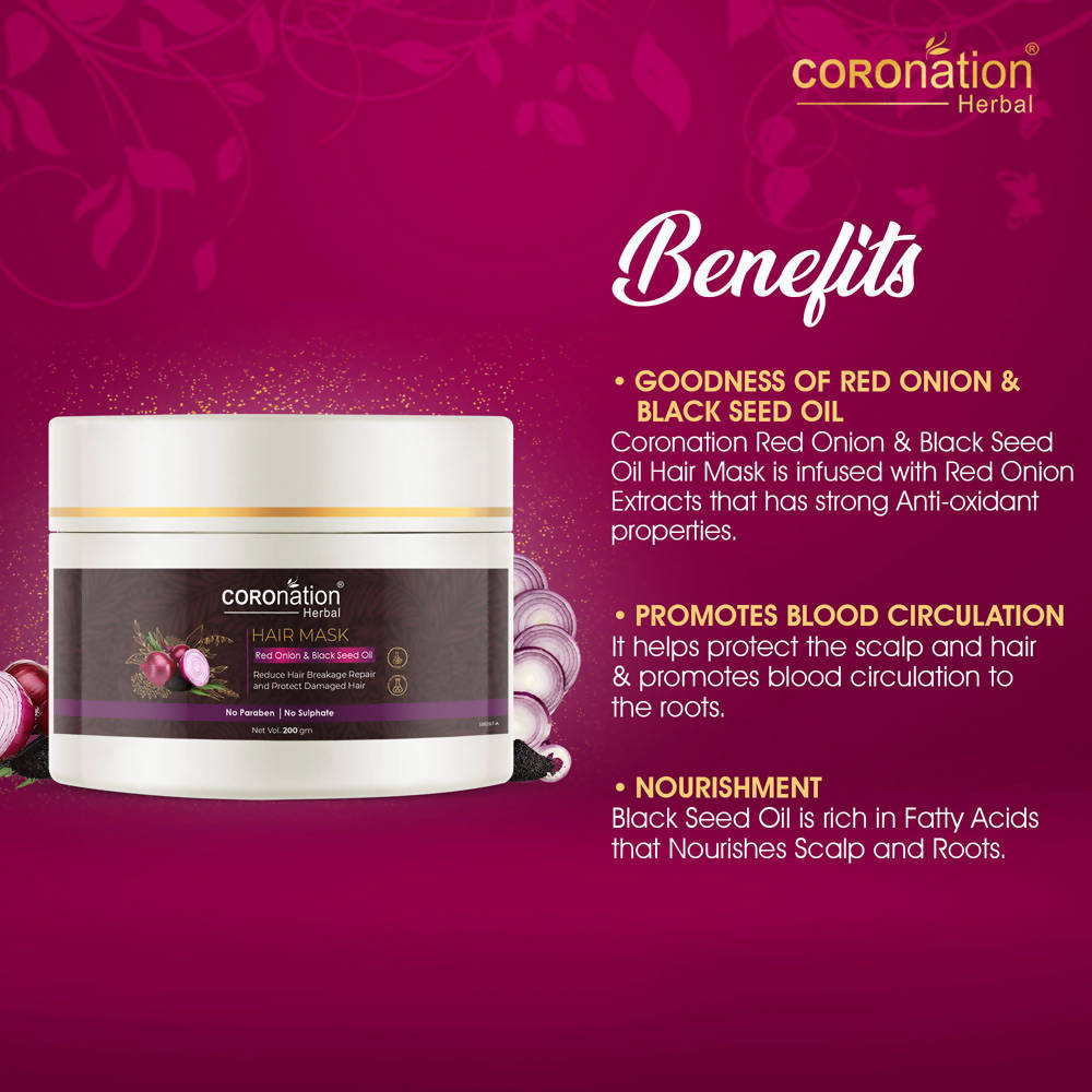Coronation Herbal Red Onion & Black Seed Oil Hair Mask | Grocsy