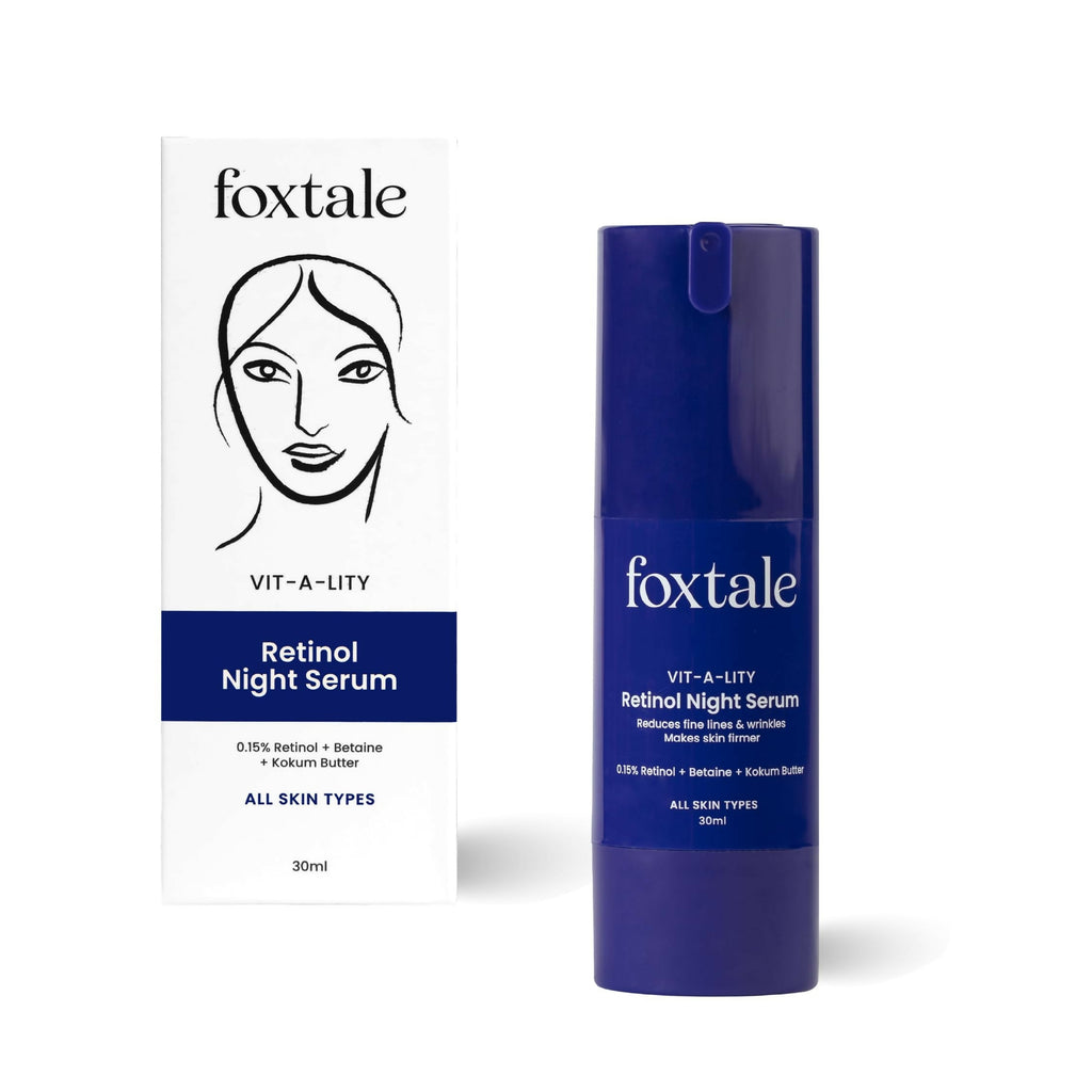 Foxtale 0.15% Beginner Friendly Retinol Night Serum, Anti-Aging, Reduces Fine Lines and Wrinkles, For Younger-looking Skin | Grocsy