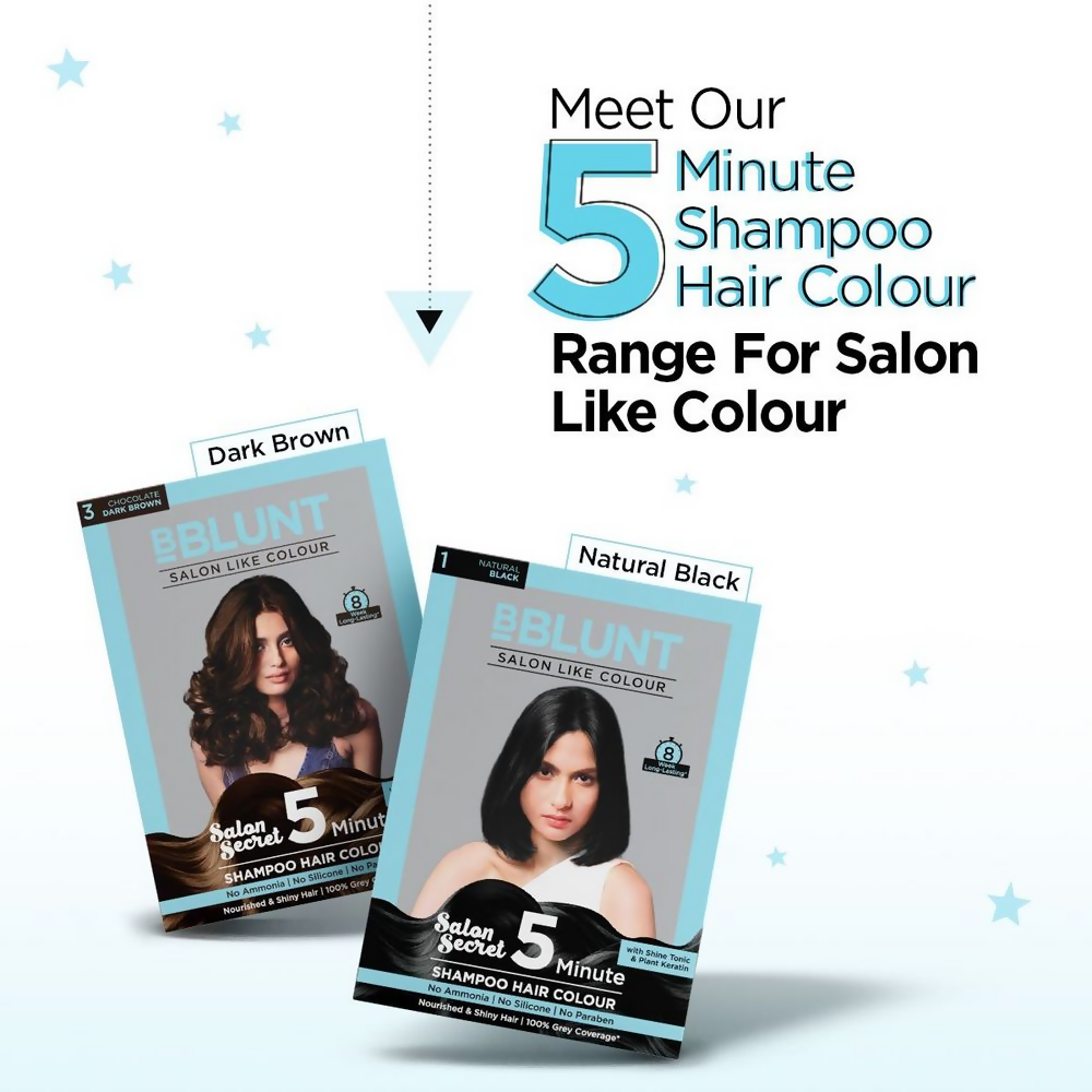 BBlunt Salon Secret 5 Minute Shampoo Hair Colour - Natural Black | Grocsy
