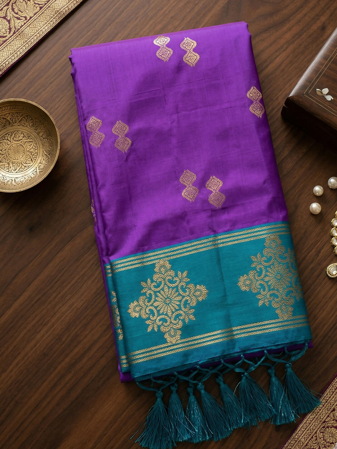 Shree Shyam Fashion Violet Soft Silk Saree | Grocsy