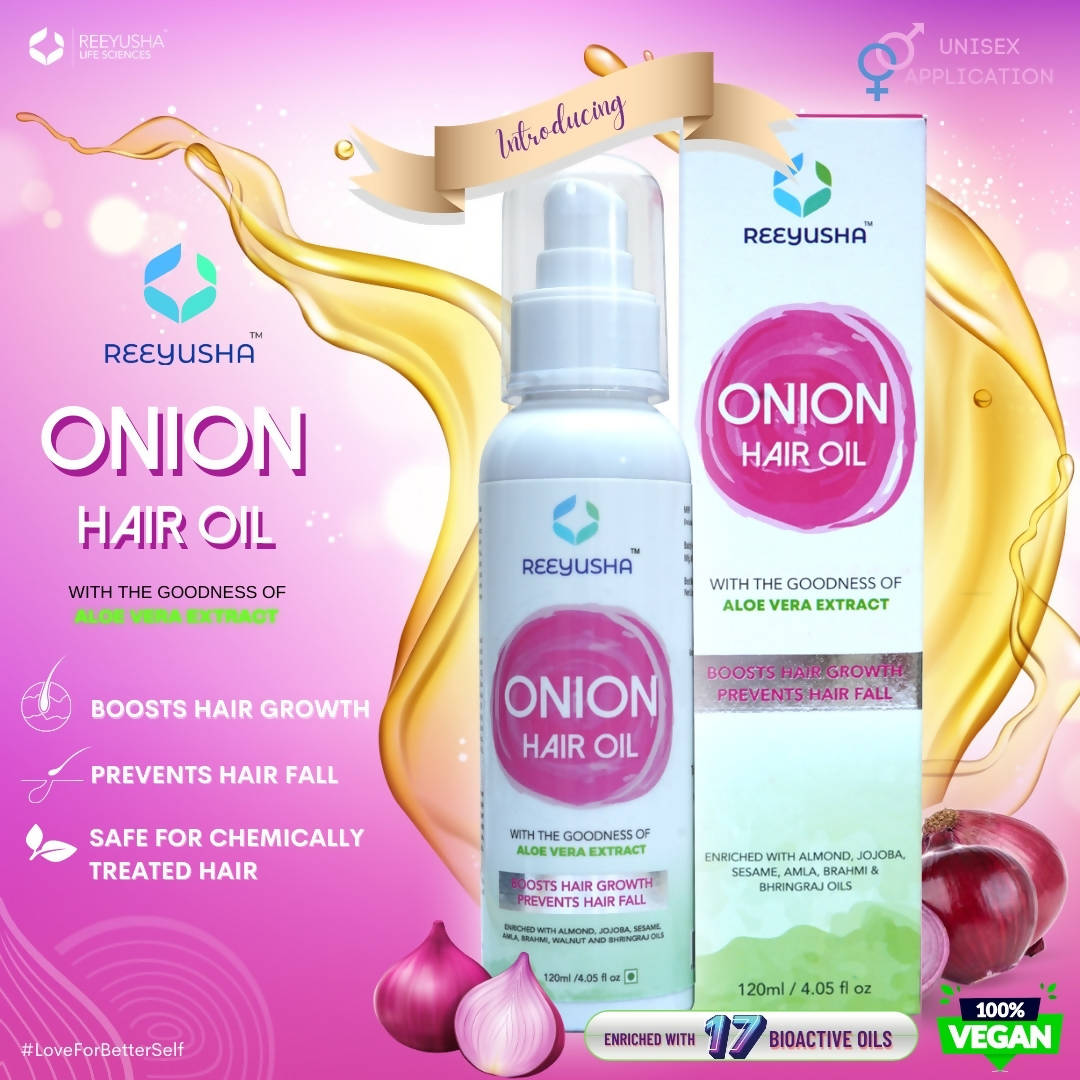 Reeyusha Onion Hair Oil with Aloe Vera Extract | Grocsy