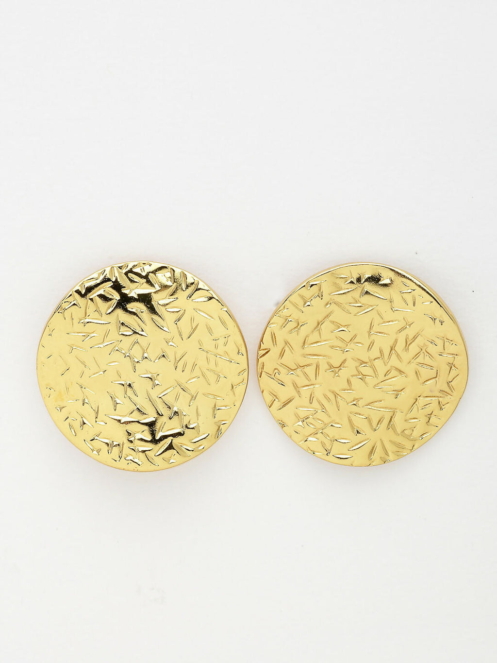 NVR Women's Gold-Polished Circular Shape Studs Earring | Grocsy