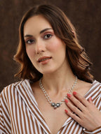 Beaded Chain with Kundan Drop necklace ru raang - Ruby Raang | Grocsy