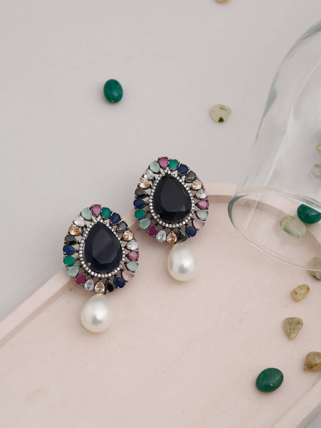 Multicoloured Contemporary Studs Earrings - Ruby Raang | Grocsy