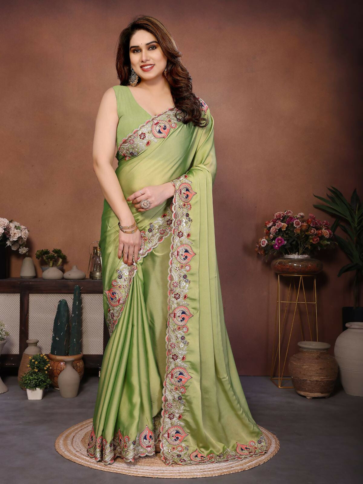 Teeya Creation New Trendy Party Wear Soft Silk Saree-Light_Green | Grocsy