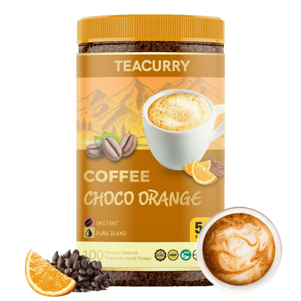 Teacurry Choco Orange Instant Coffee Powder - Arabica Freeze Dried Coffee for Instant Hot & Cold Coffee | Grocsy