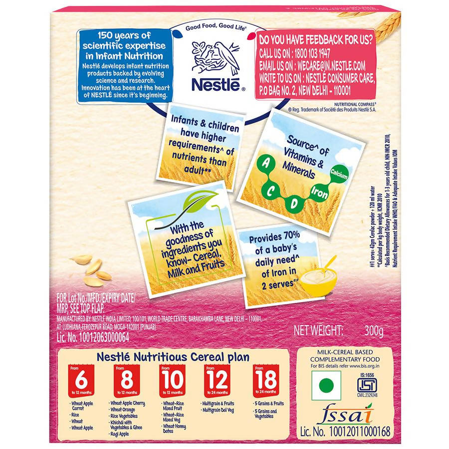 Nestle Cerelac Baby Cereal with Milk, Multigrain & Fruits 12 Months | Grocsy