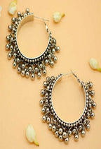 Mominos Fashion Johar Kamal Women's Oxidised Ghungroo Earrings