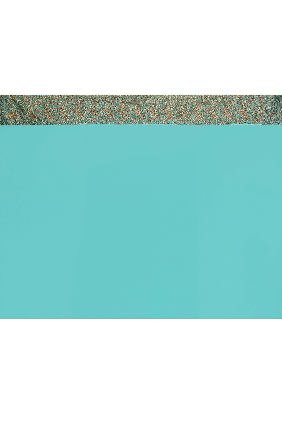 Joban Fashion Sky Blue Crepe Chiffon Pure Handloom Banarasi Silk Saree | Grocsy