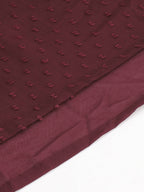 Janasya Women Maroon Poly Chiffon Dobby Weave Kurta | Grocsy
