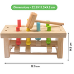Nesta Toys Wooden Pounding Bench Toy with Hammer, Montessori Toy for Babies & Toddlers (1+ Years), STEAM Toddler Toy | Grocsy