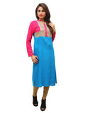 Women's Fushia Fusion Combination Of Two Colours With Zari - G & A Apparels | Grocsy