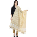 A R Silk Golden Stripe Regular Dupatta Color Golden Dupatta or Chunni | Grocsy