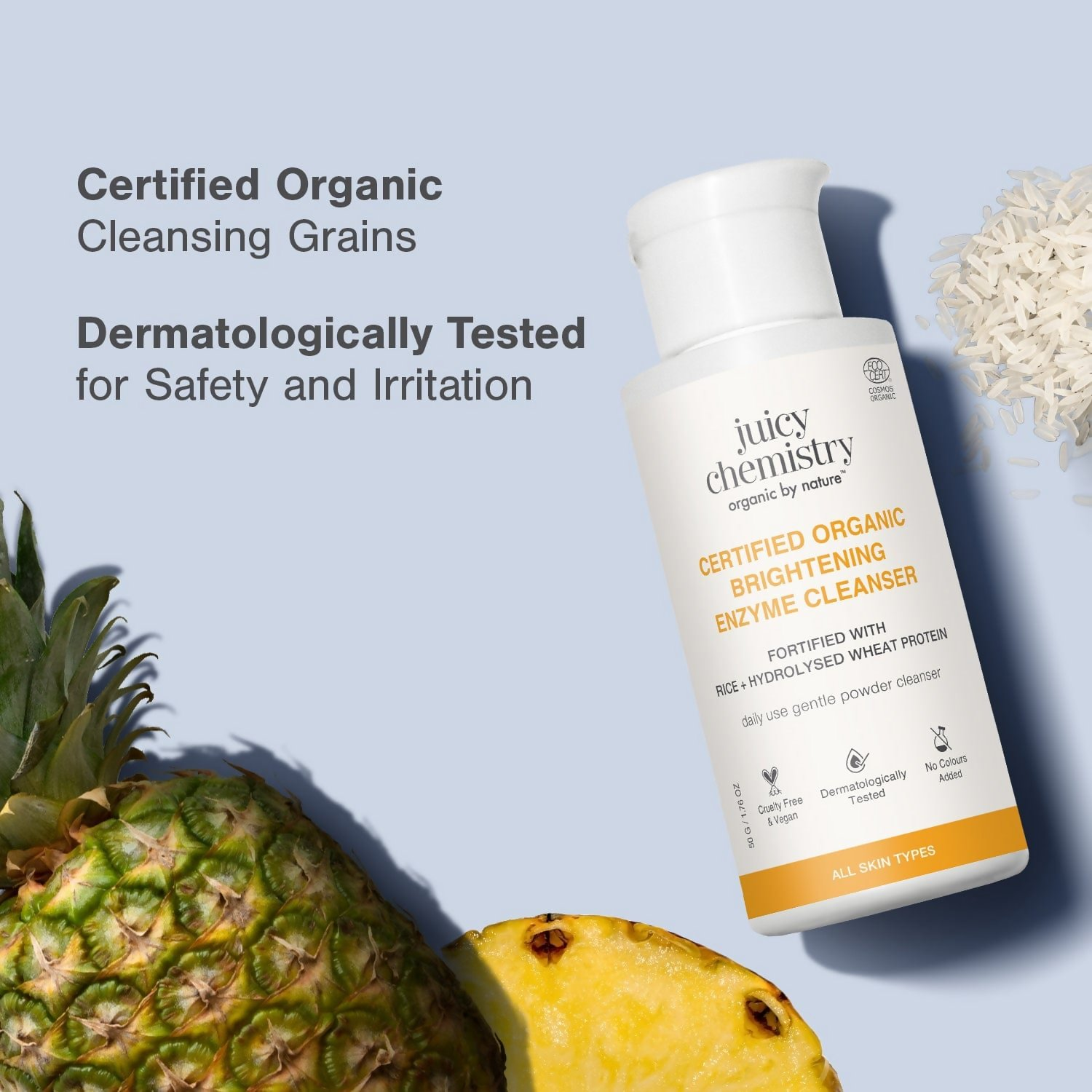 Juicy Chemistry Certified Organic Brightening Enzyme Cleanser | Grocsy