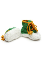 Chutput Kids Woollen Hand Knitted Cassual Detailed Booties - Green | Grocsy