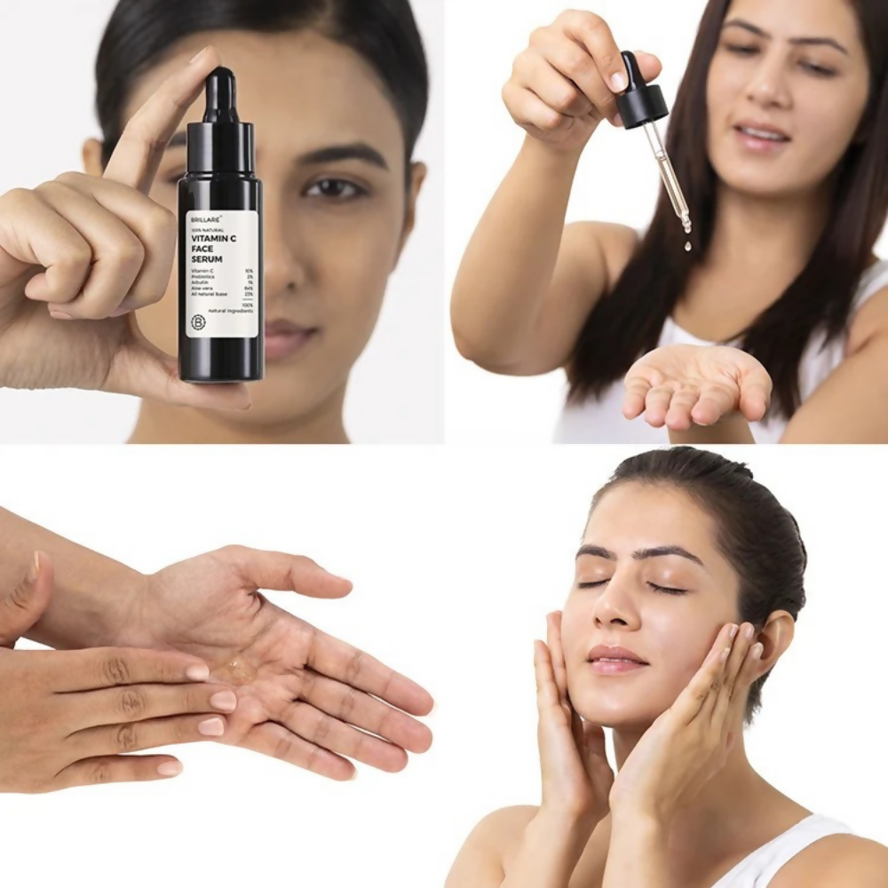 Brillare 10% Vitamin C Face Serum & Vitamin C Powder Face Wash | Grocsy