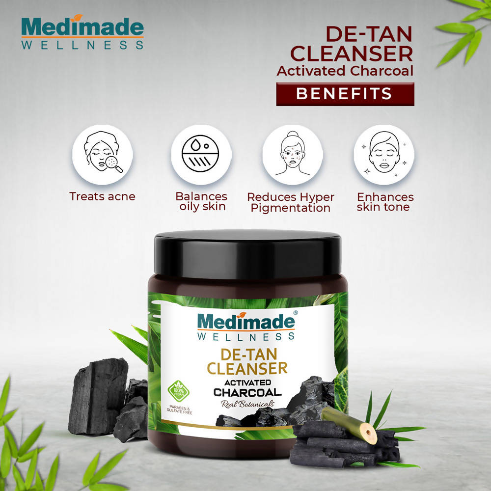 Medimade Wellness Activated Charcoal De-Tan Cleanser | Grocsy
