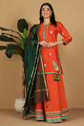 Joban Fashion Orange Taffeta Lehenga Set | Grocsy