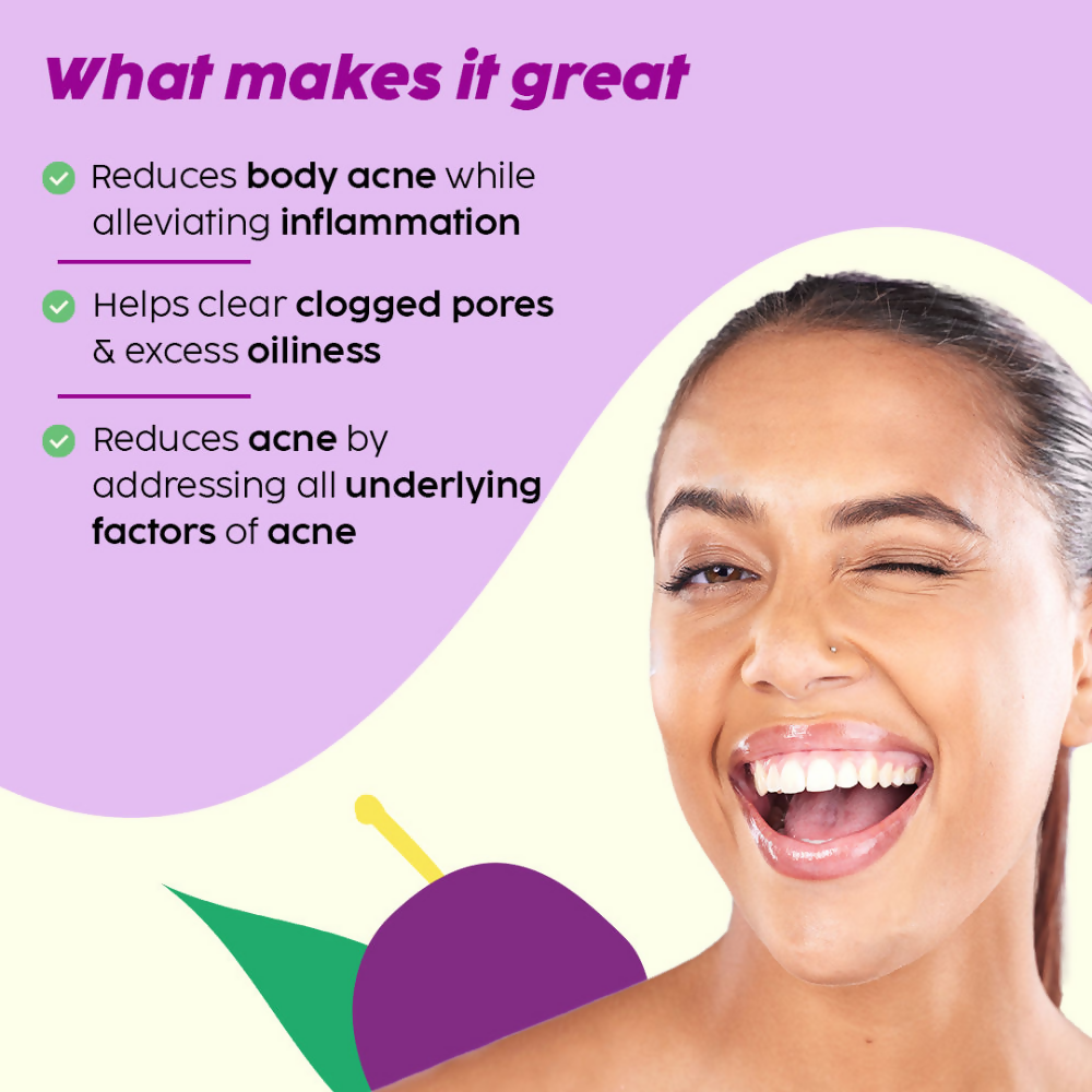 PLIX The Plant Fix Jamun Active Acne Regime With Cleanser, Body Wash & Moisturizer | Grocsy