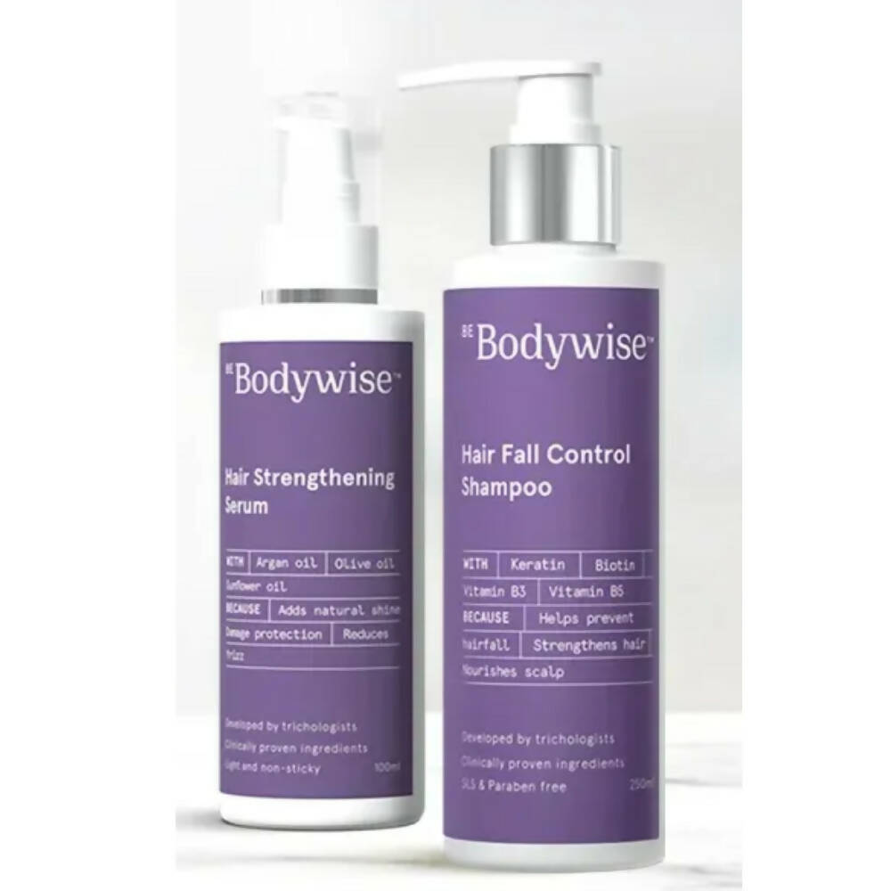 BeBodywise Hair Strengthening Serum and Hair Fall Control Shampoo | Grocsy