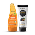 LA Organo Papaya Hydrating Face Gel with Alovera,Vit-E & Activate Charcoal Face Wash Combo | Grocsy