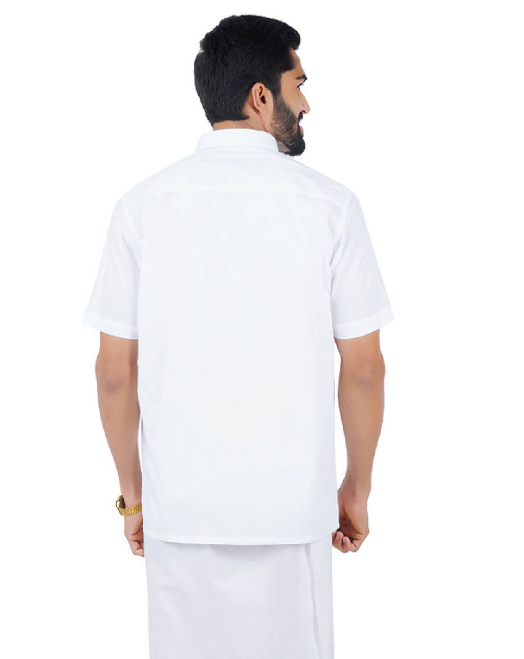 Ramraj Cotton Mens Half Sleeve Formal 100 % Cotton White Shirt | Grocsy