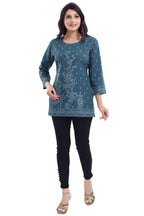 Snehal Creations Graceful Gray Faux Crepe Short Kurti Tunic Top | Grocsy