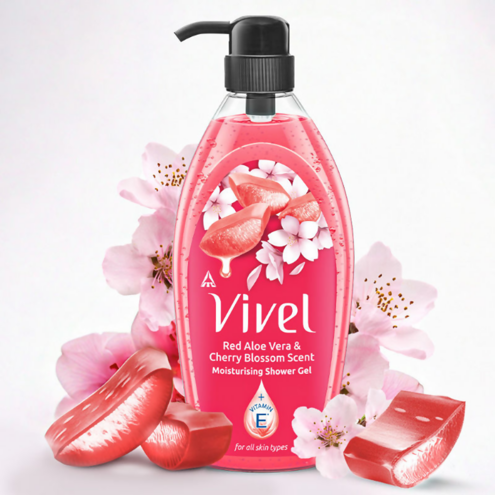 Vivel Red Aloe Vera & Cherry Blossom Scent Moisturizing Shower Gel | Grocsy