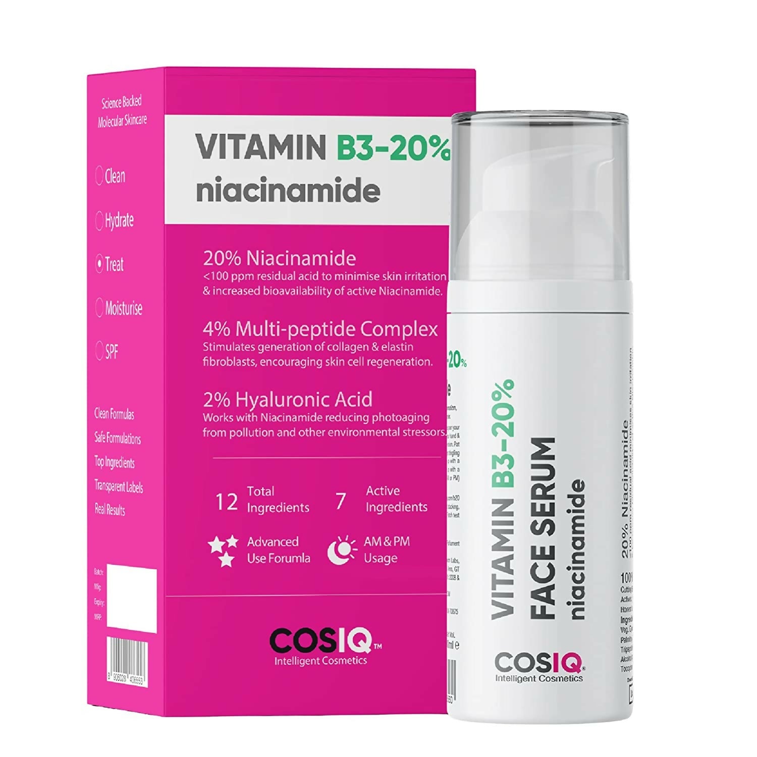 Cos-IQ Niacinamide Vitamin B3-20% Face Serum for Ultra Sensitive Skin | Grocsy