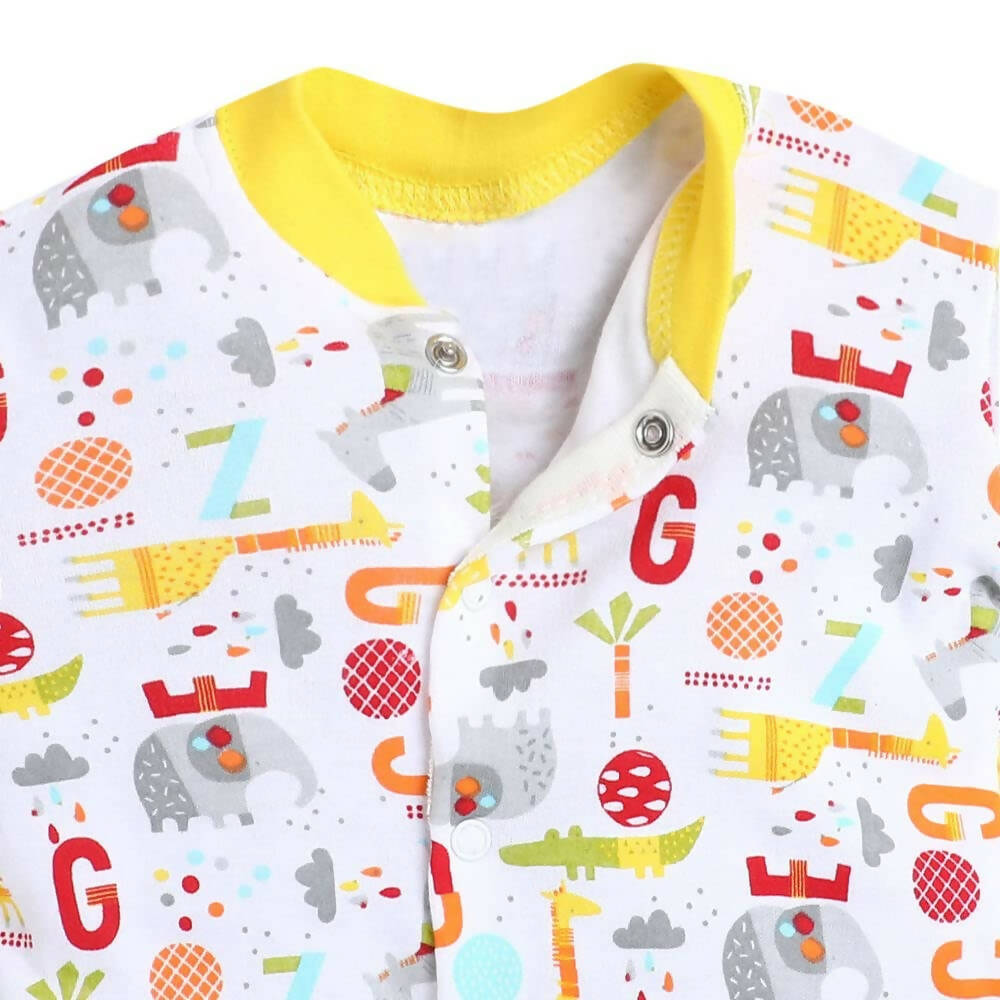 Daddy - G Rompers/Sleepsuits/Jumpsuit /Night Suits for New Born Babies - Yellow | Grocsy